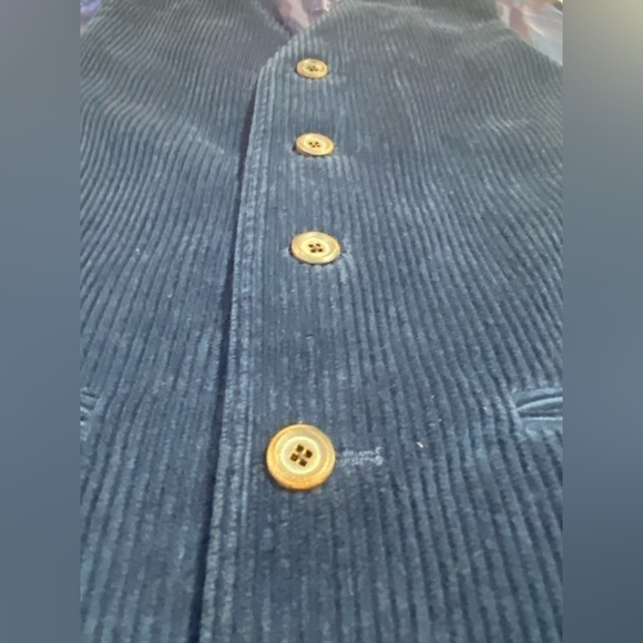 Viyella Navy Corduroy 5Button Adjustable Back Waistcoat Vest, Size 36R - Picture 3 of 11